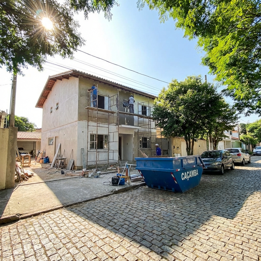 Caçamba em residência